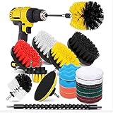Elektrische Schrubber Bürste, Bohrbürste Aufsatz Set, Bohrbürste Power Scrubber mit Nylonborsten, Scheuerbürste Reinigungsset Scrub Pads Fugenreiniger für Badezimmer, Auto, Küche, Teppich