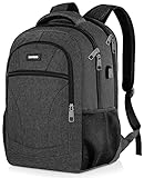 BIKROD Rucksack Herren, Schulrucksack Jungen Teenager, 15.6 Zoll Laptop Arbeit Daypack mit USB-Ladeanschluss für Business Wandern Reisen Camping Schulranzen, Schwarz