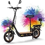 Faltbarer E Scooter,Elektro Elektroroller Erwachsene Elektroscooter,E Roller Offroad,Elektro Scooter Roller,(100 Km Reichweite,48V26Ah,150 KG Tragkraft,14 Zoll Reifen) - C1PRO