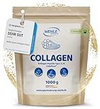 Collagen Pulver 1 KG - Bioaktives Kollagen Hydrolysat Peptide, Eiweiß-Pulver Geschmacksneutral, Wehle Sports Made in Germany Kollagen Typ 1, 2 & 3 Lift Drink 1000g