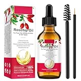 Hagebuttenöl 60ml Rosehip Oil Kaltgepresst Natural Moisturiser Anti-Aging Anti-Falten Hagebuttenkernöl für Gesicht, Körper, Haare, Haut