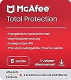 McAfee Total Protection 2024 Amazon Exclusive, 5 Geräte | Antivirus, VPN, Passwort-Manager, Mobil- und Internetsicherheit | PC/Mac/iOS/Android|15-Monats-Abonnement | Aktivierungscode per E-Mail