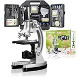 Bresser junior Einsteiger Mikroskop-Set Biotar 300x-1200x für Kinder mit batteriebetriebener Beleuchtung und reichhaltigem Zubehörpaket, inklusive Transportkoffer