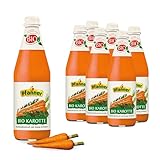 Pfanner Bio Karottensaft 500ml im 6er Pack – Ausgewählte, feldfrische Möhren schonend gepresst und unfiltriert für einen frischen und naturbelassenen Geschmack, mit Honig verfeinert (6 x 500 ml)