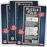 Play-Too 3er Set Puzzlefolie 30 Blatt! Puzzlekleber! Einfach! Schnell! Sauber! hält Superfest! Optimal für 3 x 1000 Teile oder 6 x 500 Teile Puzzle