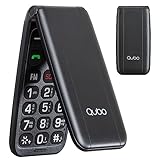 Qubo Flip GSM Seniorenhandy Klapphandy Ohne Vertrag Handy große Tasten Mobiltelefon für Senioren Display 2,4 Zoll, SOS-Funktion, Unterstützung Dual-SIM,Schnellanruf, FM-Radio,Taschenlampe, Schwarz