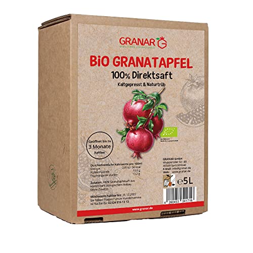 5 Liter Bio Granatapfel Direktsaft Muttersaft Granatapfelsaft von Granar Bio