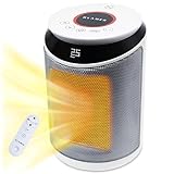 KLAMER Heizlüfter 2000 W, PTC Keramik Heizlüfter energiesparend, 3 Heizstufen inkl. Eco-Modus, 9 Std. Timer, Thermostat, Überhitzungs- & Kippschutz mit Fernbedienung für Innenraum