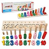 Felly Lernspielzeug ab 3 4 5 Jahre, Montessori Spielzeug aus Zahlen Lernen, Holzspielzeug Puzzlespiel Lernen | Puzzles aus Holz - motorik für das frühe Lernen im Kindergarten für Kleinkinder
