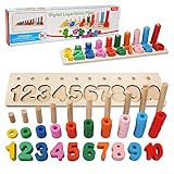 Felly Lernspielzeug ab 3 4 5 Jahre, Montessori Spielzeug aus Zahlen Lernen, Holzspielzeug Puzzlespiel Lernen | Puzzles aus Holz - motorik für das frühe Lernen im Kindergarten für Kleinkinder