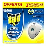 Raid Night & Day Nachfüllpackung, elektrischer Mückenschutz, geruchlos, sandfrei, Packung mit 3 Nachfüllpackungen