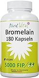 NEU! Bromelain - 5000 F.I.P. pro Tagesdosis - 180 magensaftresistente Kapseln - Natürliches Enzym aus Ananas Extrakt - in Deutschland hergestellt - Vegan