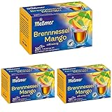 Meßmer Brennnessel-Mango | 20 Teebeutel | Vegan | Glutenfrei | Laktosefrei (Packung mit 3)