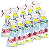 Sidolin Zitrus, Glasreiniger mit Abperl-Effekt (10 x 500 ml Sprühflasche)