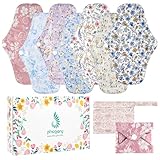 PHOGARY 7 PCS Washbare Slipenlagen, Menstruationspad Wiederverwendbare Slipeinlagen, Stoffbinden Waschbar Binden Nachtwaschbarer Stoff