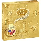 Lindt Schokolade LINDOR Mini Adventskalender 2023 | 10 x 109 g | 24 LINDOR Kugeln mit zartschmelzender Füllung | Schokolade für die Weihnachtszeit | Schokoladengeschenk | Pralinengeschenk