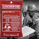 Brandengel Premium Löschdecke in roter Tasche DIN EN 1869:2001 Brandschutzdecke XL| 1,0 x 1,0 m auch für Fettbrände Fettbrand Küche Feuerlöschdecke Auto Ersten Hilfe 100 x 100 cm 1 Stück