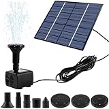 Solar Springbrunnen 1.5W, 2025 Upgrade Solar Teichpumpe mit 5 Düsen Solar Wasserpumpe Schwimmender Fontäne Pumpe für Außen Vogelbad, Fischbecken, Garten Gartenteich Springbrunnen
