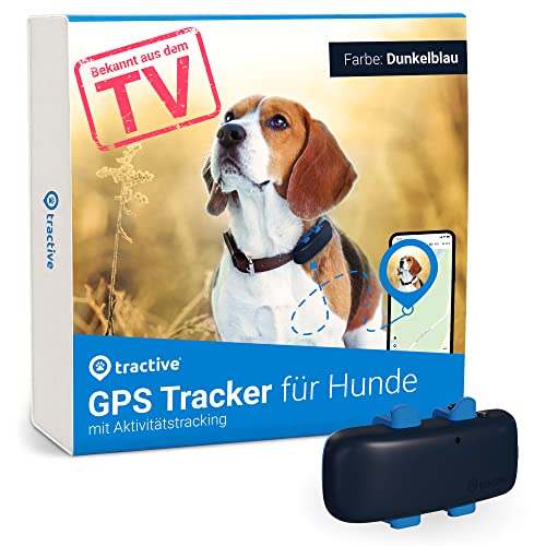 Tractive GPS Tracker für Hunde. Empfohlen von Martin Rütter. Live-Ortung. Unbegrenzte Reichweite. Bekannt aus dem TV. Passt auf alle Halsbänder. (Dunkelblau)