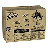 FELIX So gut wie es aussieht Doppelt Lecker Katzenfutter nass in Gelee, Sorten-Mix, 120er Pack (120 x 85g)