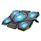 LIANGSTAR Laptop Kühler for 12-17inch Laptop, 5Fans Laptop Cooling Pad (2100RPM) with Non-Slip Stand, 6 Höhenverstellbar, USB Port, RGB Light