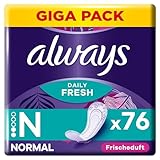 Always Dailies Slipeinlagen Damen Fresh & Protect Normal (76 Binden), Giga Pack, mit dezentem Duft, atmungsaktiv, flexibel und komfortabel mit saugfähigem Kern