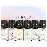 Nikura Einsteiger-Set Ätherische Öle - 6 x 10ml I 100% reines natürliches Öl | Perfekt für Aromatherapie, Diffusoren, Ölbrenner