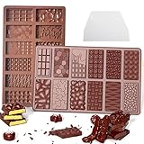 2 Stück Schokoladenform Silikon, Pralinenform Backen Tief Schokoladentafel Für Pralinen Süßigkeiten Eiswürfel