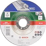 Bosch Accessories Trennscheibe (für Metall, Passend zu handgeführten Winkelschleifern mit einem Durchmesser der Trennscheiben von 125 mm, Zubehör Winkelschleifer) (5 Stück) 1er Pack