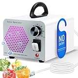 GMGXX 2 In 1 Ozongenerator 60000mg/H, Ozongerät Ozon Luftreiniger mit Wasser und Luft Modus, O3 Geruchsneutralisierer Ozone Generator mit 120 Min Timer, Ozonator für Auto Wohnung Obst Gemüse