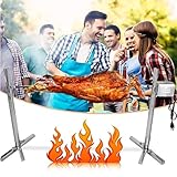 15W BBQ Rotisserie Bausatz Edelstahl Outdoor Automatik Grill Rotisserie Kit Universal Motor Elektrische Rotisserie Kit Großer Grill Rotisserie Spieß Bräter Stab Für Party Camping