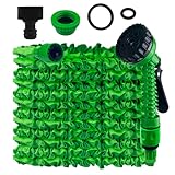 Dunkwckore Gartenschlauch Flexibel, 30m Wasserschlauch Schlauch, Anschluss Flexibler Wasserschlauch, Ehnbar Flexibel mit 7 Funktionen Garten Handbraus für Garten Haustier Autowäsche (Grün)