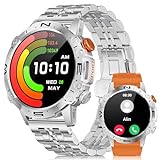 ESFOE Smartwatch für Herren, Zifferblatt/Anrufannahme, 24/7 Herzfrequenz/SpO2-Schlafmonitor, 3,6 cm AMOLED-Display, 120 + Sport-Modi, Fitness-Tracker, IP68 wasserdichte Smartwatch für Android iOS