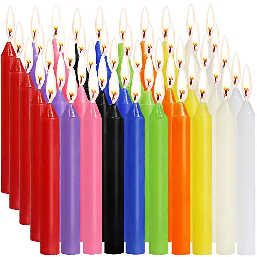 SaiXuan Candle 100 Kerzen Kleine Dripless für Chimes, Magie, Gemeinde, Vigil Kerzenschein, Rituale, Partydekoration (10 Farben)
