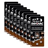 RAYOVAC Hörgerätebatterien, Batterien Knopfzellen für Hörgerät, 60 Stück, Größe 312