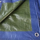 Tenax Cover All Plane mit Ösen 4,00x6 m Grün-Blau 90 g/m², Abdeckplane für Holz, Gartenmöbel, Autos, Swimmingpools, Boote, Campingplatz, Schutzplane mit Metallösen, wasserdicht und reißfest
