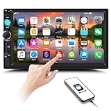 GOHHDL 2Din Autoradio mit Touchscreen, 7 Zoll Doppel Din Radio MP5 Player mit Mirror Link Bluetooth FM Radio EQ USB SWC