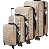 KESSER® 4tlg. Hartschalenkofferset Hartschalenkoffer Reisekoffer Set Reisekofferset Trolley Koffer Inkl. Kofferwaage + Gepäckanhänger Rollkoffer Schloss 4 Rollen ABS-Hartschale Teleskopgriff S-M-L-XL