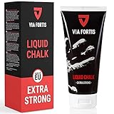 VIA FORTIS Liquid Chalk – Flüssigkreide für maximalen Grip beim Sport – Schnell trocknend, extrem ergiebig und lang haltend – Für Calisthenics, Bouldern, Klettern, Pole UVM.
