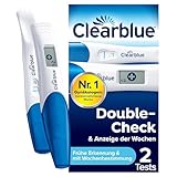 Clearblue Schwangerschaftstest Kombipack Double-Check Früh & Woche, 2 Tests (1 digital 25 mIU/ml, 1 visuell 10 mIU/ml), Pregnancy Test, Frühschwangerschaftstest, Schwangerschaft Wochenbestimmung