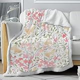 loyaltyer Kuscheldecke Flauschig 70x100 cm Blumen, Farbe Babydecke Dicke Warm Flanell Sofa Couch Decke Flauschige Sherpa Kuscheldecke Sofaüberwurf Wohndecken Fleece für Junge Mädchen