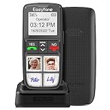 Easyfone T6 4G Seniorenhandy mit Große Bildtasten Mobiltelefon für Senioren ohne vertrag mit Notruftaste und Ladestation (Schwarz)