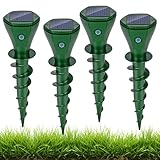 Glovios Maulwurf Vertreiber Solar Maulwurfschreck Ultraschall Maulwurfvertreiben Wühlmausschreck Wasserdicht IP65 Maulwurfbekämpfung für Garten Rasen