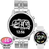 ZPIMY AMOLED Smartwatch für Damen, 3,3 cm (1,32 Zoll), Anruf annehmen/tätigen, kabellose Anruf-Smartwatch für Android und iPhone, Fitness-Tracker, Schlafüberwachung, Schrittkalorik, 100+ Sportmodi, 2