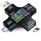 2-in-1 USB Tester Messgerät Strommessgerät Digital Multimeter Strommesser Power Meter, Spannung Voltmeter, Strom, Leistungskapazität Detektor