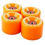 FunTomia 4 Stück Longboard/Skateboard/Mini-Board Rollen (Big Wheels) in 65x45mm 80A inkl. ABEC-9 Kugellager und Metall Spacer 80A Rollenhärte
