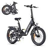 ENGWE E Bike mit APP, ebike 48V 13.5Ah Akku bis 135km, Drehmomentsensor & hydraulische Bremsen, 20 * 3.0 Reifen, 2 Stunden aufgeladen (Schwarz)