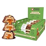 MaxiNutrition Vegan Creamy Core Bar Chocolate Peanut Caramel, 12x45g Filled-Protein-Riegel, 18% Eiweißgehalt 8,3g je Riegel, low Sugar (0,9g), ohne Zuckerzusatz, ohne künstliche Aromen