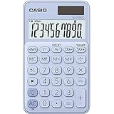 CASIO Taschenrechner SL-310UC, 10-stellig, Trendfarben, Steuerberechnung, Tausenderunterteilung, Solar-/Batteriebetrieb, hellblau