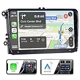 JUNHUA Android 12 2G+32G Autoradio mit navi Ersatz für VW Golf 5 6 V VI t5 touran Passat RNS RCD SEAT: DSP Bluetooth 5.1 WiFi 2 din 9' IPS USB Wireless Carplay Android Auto